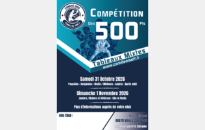 Compétition des 500 points le 31 Octobre et 1 Novembre